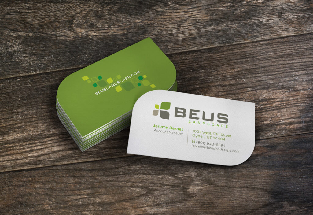 Beus Landscapes Business Cards- Mighty Clever Beus Landscapes Business Cards